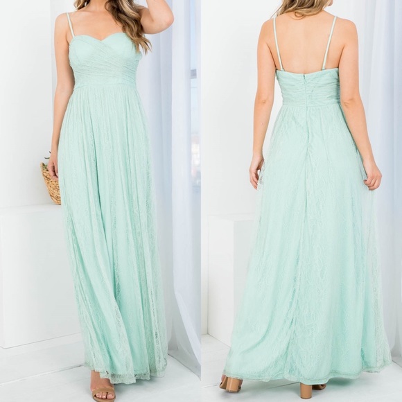 Ina Dresses & Skirts - Mint Spaghetti Strap Maxi Dress